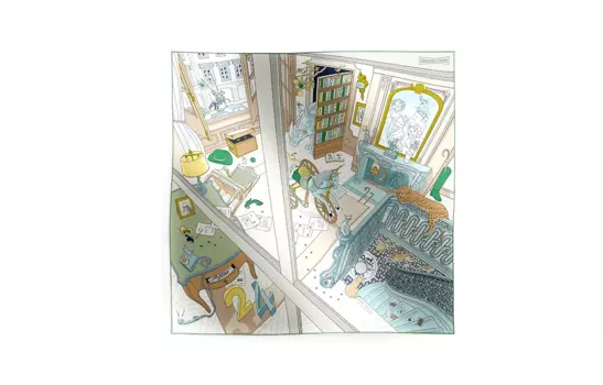 Шелковый шарф женский разноцветный HERMES