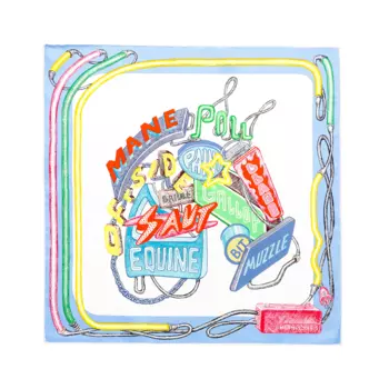 Шелковый шарф женский разноцветный HERMES, мультиколор