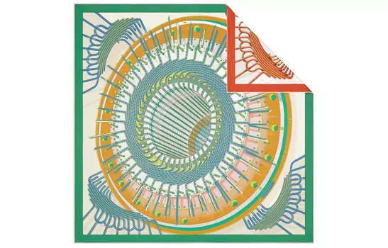 Шелковый шарф женский разноцветный HERMES, мультиколор