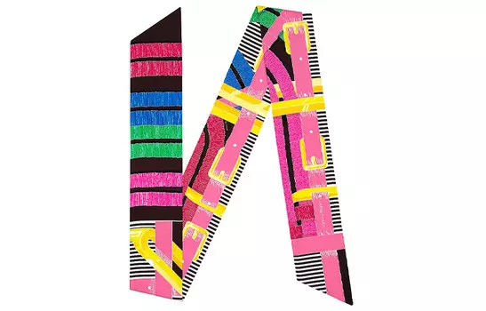 Шелковый шарф женский разноцветный HERMES, мультиколор