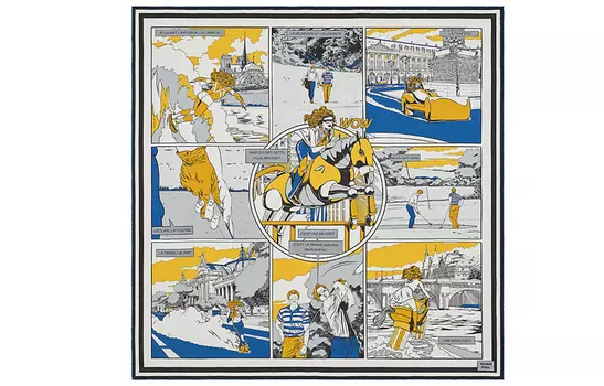 Шелковый шарф женский разноцветный HERMES, мультиколор