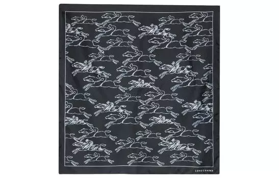 Шелковый шарф женский серые LONGCHAMP