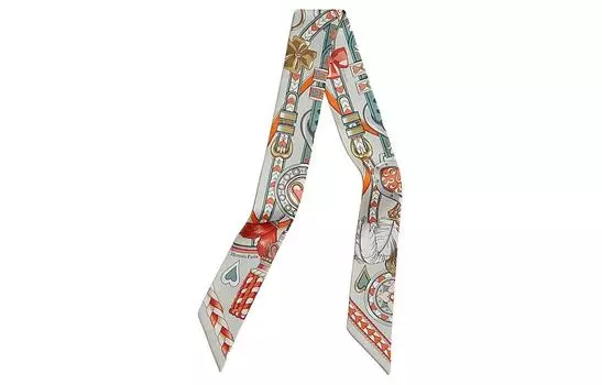 Шелковый шарф женский жемчужно-серые HERMES