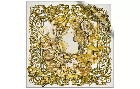 Шелковый шарф женский золотые DIOR, Gold