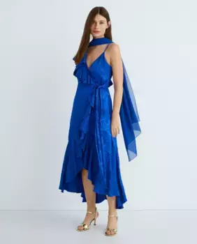 Шелковый шифон Echarpe Banarassi, синий