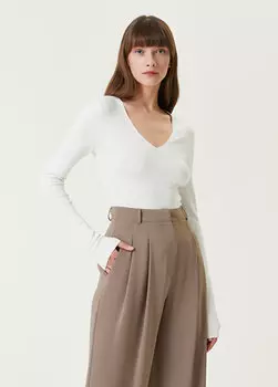 Шелковый свитер цвета экрю Joseph