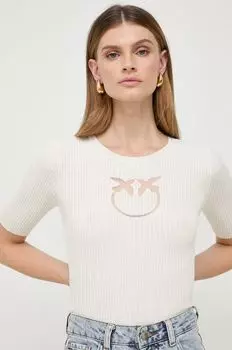 Шелковый свитер Pinko, бежевый