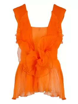 Шелковый топ Alberta Ferretti, оранжевый