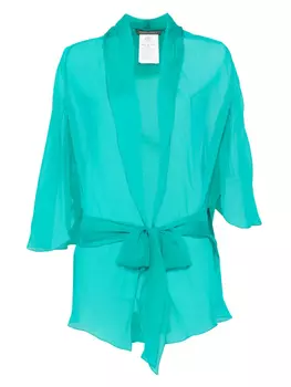 Шелковый топ Alberta Ferretti, зеленый