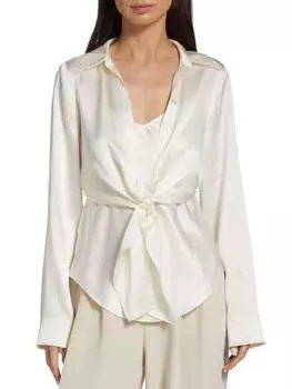 Шелковый топ Ally Cinq Sept, слоновая кость