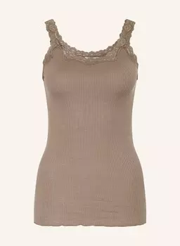 Шелковый топ babette с кружевной отделкой rosemunde, тауп