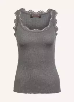 Шелковый топ babette с кружевом Rosemunde, серый