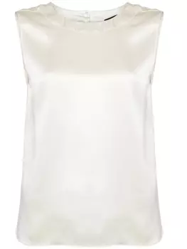 Шелковый топ без рукавов Nili Lotan, белый