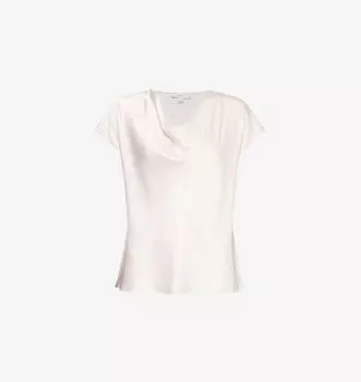 Шелковый топ без рукавов с воротником-хомутиком Vince, цвет ballet