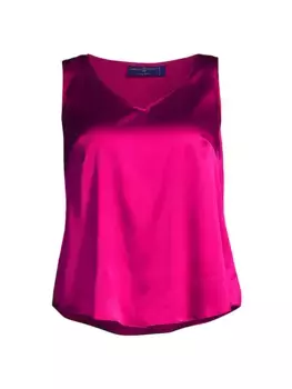 Шелковый топ Gia с V-образным вырезом Gabriella Rossetti, цвет raspberry