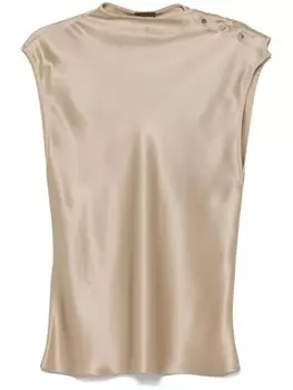 Шелковый топ Giorgio Armani, нейтральный цвет