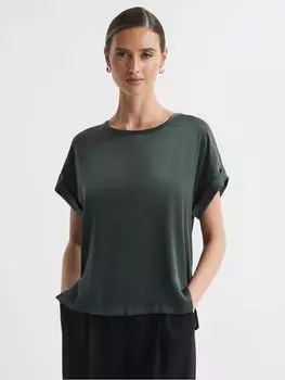 Шелковый топ Helen спереди Reiss, изумруд