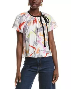 Шелковый топ Joie Brisa, белый