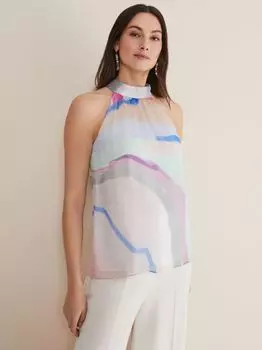 Шелковый топ Kadie с бретелькой Phase Eight, пастельные/мульти