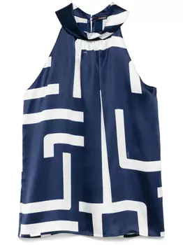 Шелковый топ Kiton, синий