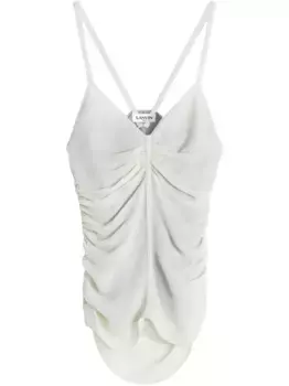 Шелковый топ Lanvin, белый