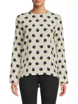 Шелковый топ Louisa с рисунком High Low Stella Mccartney, цвет Gesso
