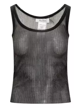Шелковый топ MAX MARA, черный