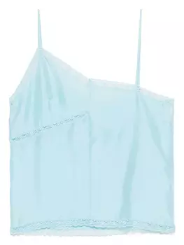 Шелковый топ MM6 Maison Margiela, синий