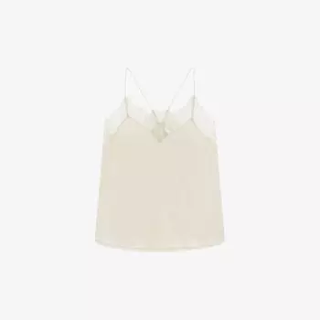 Шелковый топ на бретельках berwyn с кружевной отделкой Iro, экрю