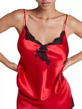 Шелковый топ на бретелях Toi Mon Amour Aubade, красный