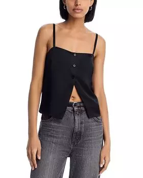 Шелковый топ на пуговицах FRAME, черный