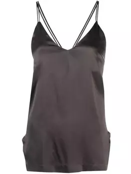 Шелковый топ на тонких бретелях Alysi, серый