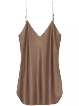 Шелковый топ Nili Lotan, коричневый