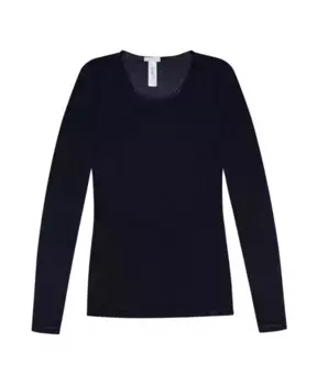 Шелковый топ с длинными рукавами Hanro, черный