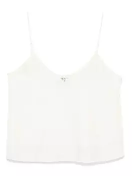 Шелковый топ с кристаллами Forte Forte, нейтральный