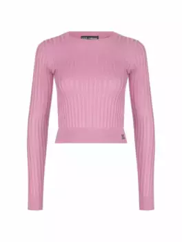 Шелковый топ с логотипом Dolce&Gabbana, розовый