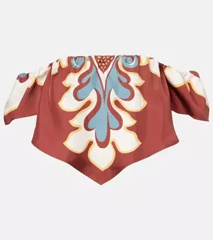 Шелковый топ с открытыми плечами Sand Dollar La DoubleJ, Palazzo Place