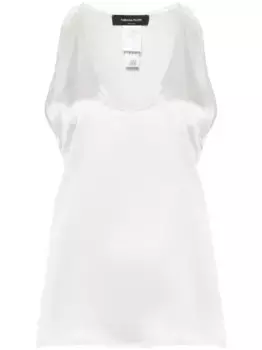 Шелковый топ с U-образным вырезом Fabiana Filippi, серый