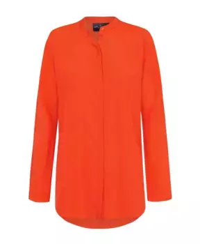 Шелковый топ с воротником Мао Cortana, красный