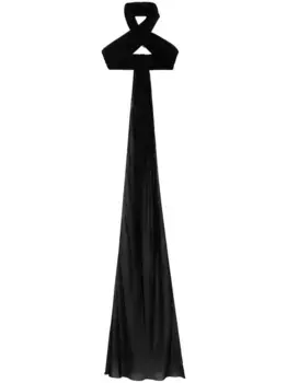 Шелковый топ с запахом AMI Paris, черный