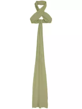 Шелковый топ с запахом AMI Paris, зеленый