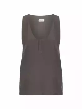 Шелковый топ Saint Laurent, серый