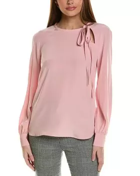 Шелковый топ St. John Blouson, розовый