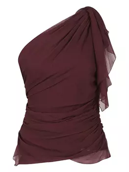 Шелковый топ Victoria Beckham, красный