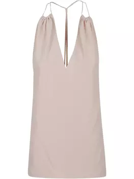 Шелковый топ Victoria Beckham, нейтральный