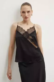 Шелковый топ Yazmira Custommade, черный