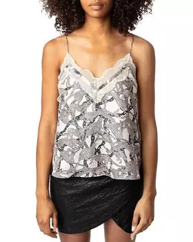 Шелковый топ Zadig & Voltaire Christo Wild Chain, мультиколор