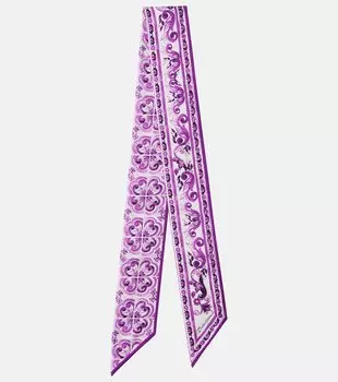 Шелковый твилловый шарф Majolica Dolce&Gabbana, Maiolica Fdo Viola