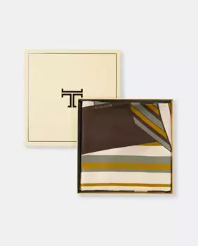 Шелковый твиловый платок с геометрическим принтом Latouche, зеленый