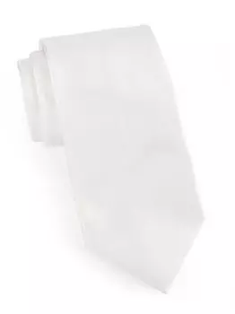 Шелковый вечерний галстук ZEGNA, белый